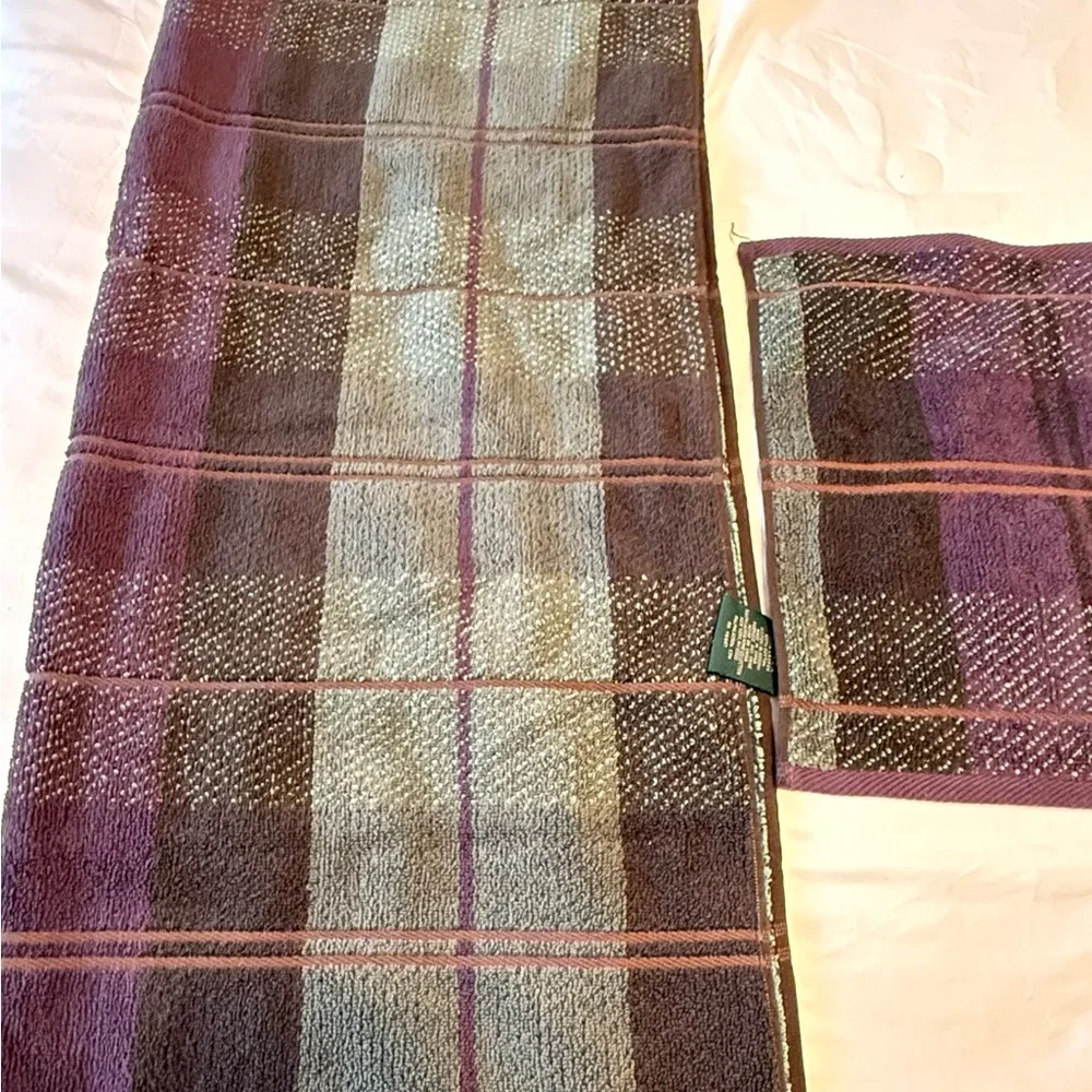 Vintage Ralph Lauren plaid towel set of 3